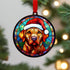 Labrador Fox Red in Santa Hat Suncatcher Decoration